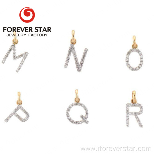 Cheap Real Light 9K Gold Letter M Pendant